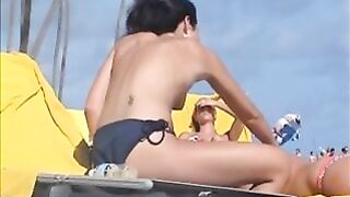 Topless German beach girls exposed tanning at Punta Cana