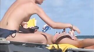 Topless German beach girls exposed tanning at Punta Cana