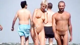 Blonde in nudist beach