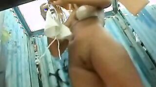 Beach cabin spy voyeur