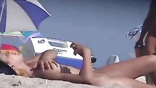 Hidden camera taping beach nudists exposing their naked bodies