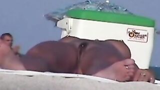 Hidden camera taping beach nudists exposing their naked bodies