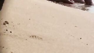 Beach girls tanning in the sun