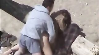 Couple having sex on the beach