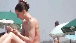 Incredible beach skinny girl topless france