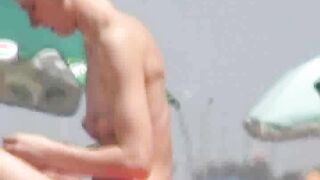 Incredible beach skinny girl topless france