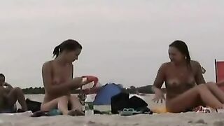 Candid nude beach exposing naked women