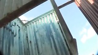 Sexy young teen undress in beach cabin