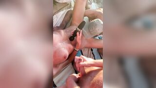 Hundige Beach, 8 guys com over wife