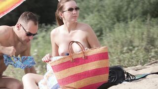 Beach shaved Pussy, Big Tits, Spy