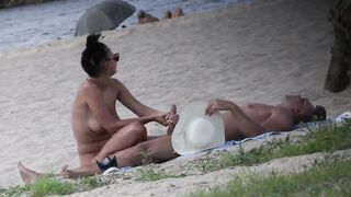 Beach couple Sex Spy voyeur