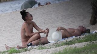 Beach couple Sex Spy voyeur