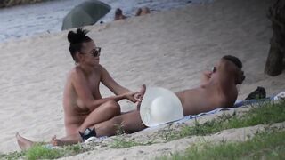 Beach couple Sex Spy voyeur