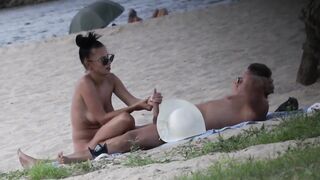 Beach couple Sex Spy voyeur
