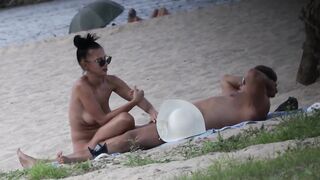 Beach couple Sex Spy voyeur