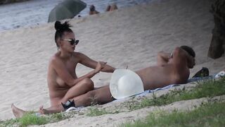 Beach couple Sex Spy voyeur
