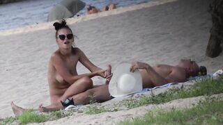 Beach couple Sex Spy voyeur