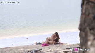 Voyeur and nudist session with Alba and a stranger