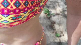 Young Stepmom - Beach stranger cums on me