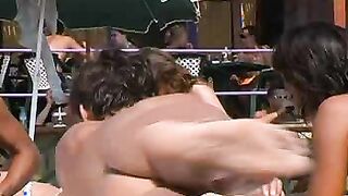 Nudist brunette curly babe exposed on the beach