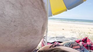Fukbunnies at a public beach with a voyeur watching and wanking