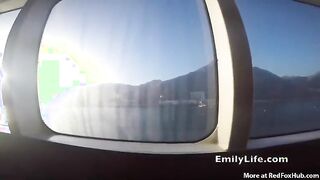 Big ass blonde is having sex on the beach, with many horny guys at the same time