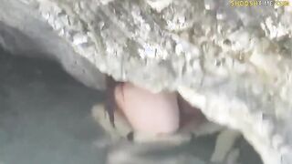 beach voyeur couple fucking in a cave