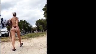 Candid Beach Booty Dancing