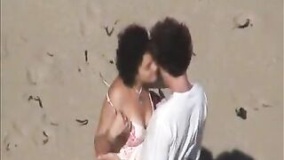 Mom and son fuck on beach