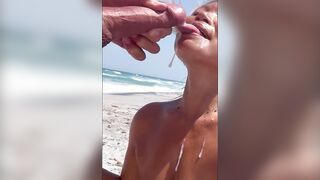 Asian milf beach facial