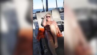 Public Beach - Mature Pussy Rub