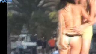 Candid Heavy Groping Hardon on Beach in Public