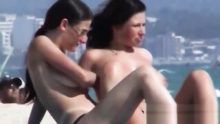 Lesbian sluts on a nude beach