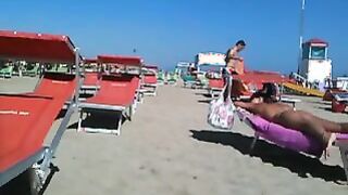 Wonderful thong ass on the beach