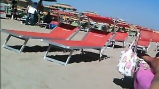 Wonderful thong ass on the beach