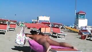 Wonderful thong ass on the beach