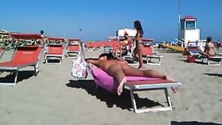 Wonderful thong ass on the beach