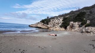 Stranger Risky Fucking hairy Nudist on the Beach
