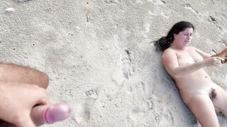 Stranger Risky Fucking hairy Nudist on the Beach