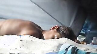 Brunette french topless incredible beach paris nude lake