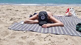 young girl gets fucked on the beach by a stranger fucking from behind