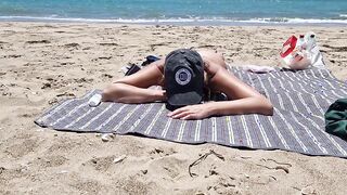young girl gets fucked on the beach by a stranger fucking from behind