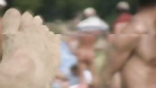 Nudist Beach hottie from ukraine -- Pussy close up voyeur